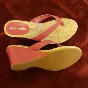 Pink sandals with small heel